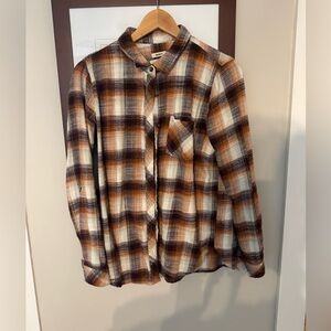 Thread & Supply Brown and Cream Plaid Shirt